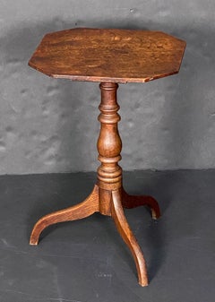 English Occasional Table of Oak with Octagonal Top