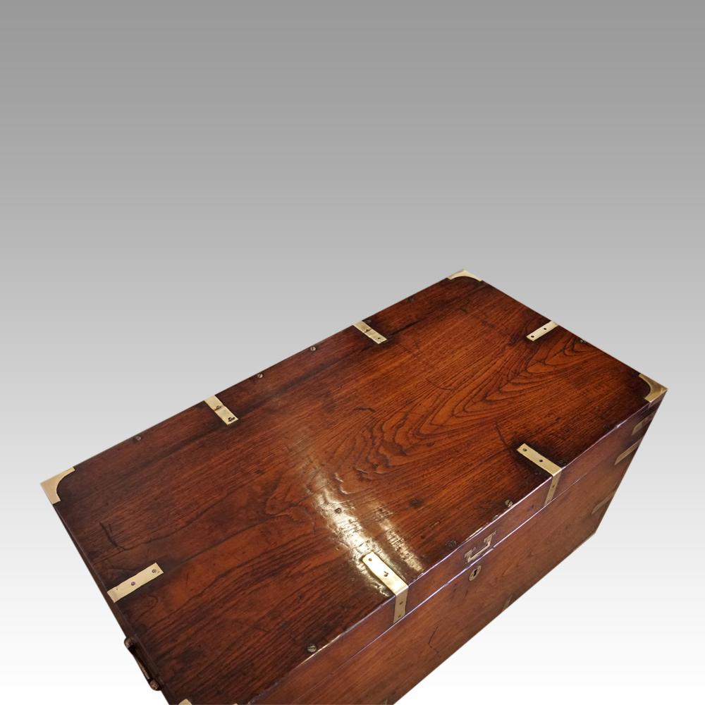 English Officer Victorian Brass Bound Campaign Military Chest, circa 1860 6