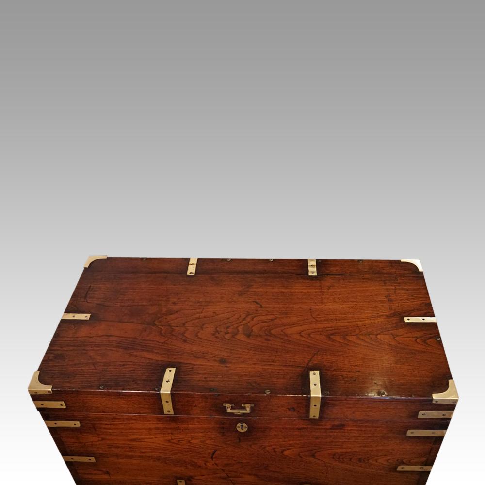 English Officer Victorian Brass Bound Campaign Military Chest, circa 1860 7