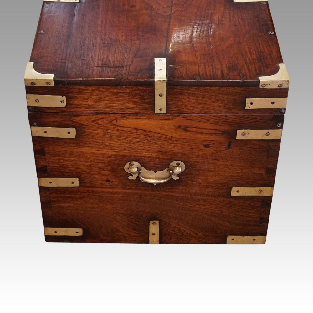 English Officer Victorian Brass Bound Campaign Military Chest, circa 1860 1