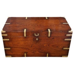 English Officer Victorian Brass Bound Campaign Military Chest, circa 1860