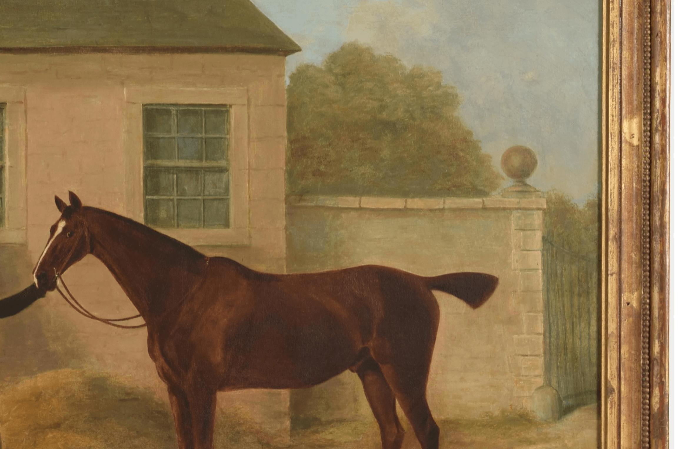 English Oil Painting of Horse and Groom Attributed to Ben Marshall, circa 1805 For Sale 2
