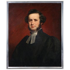 English Oil on Canvas Portrait of Scholar Hezekiah Clement Dukes, 19th Century