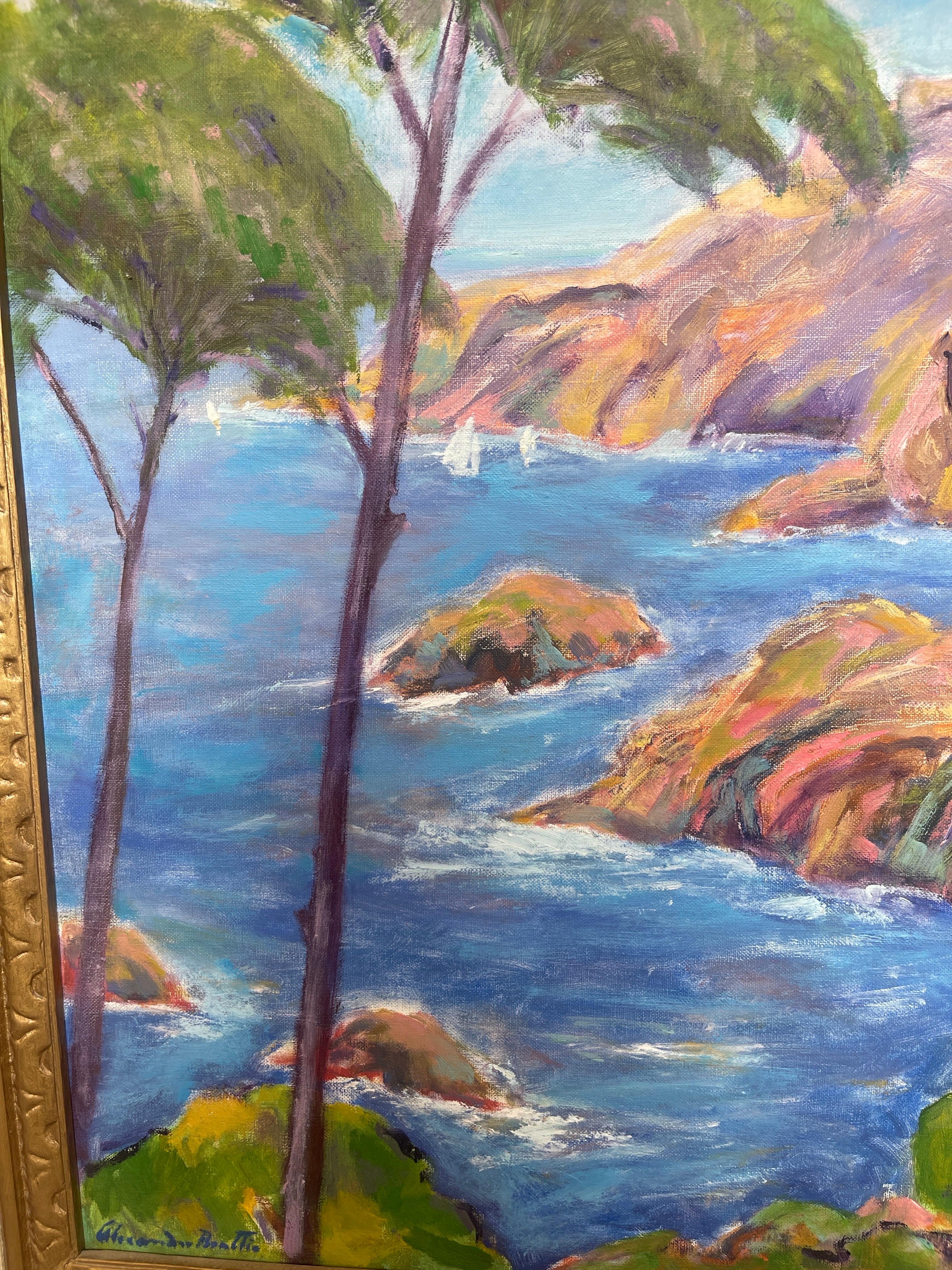 Englisch Öl auf leinwand Riviera Küste von Alexander Beattie (1919-1999) im Angebot 8