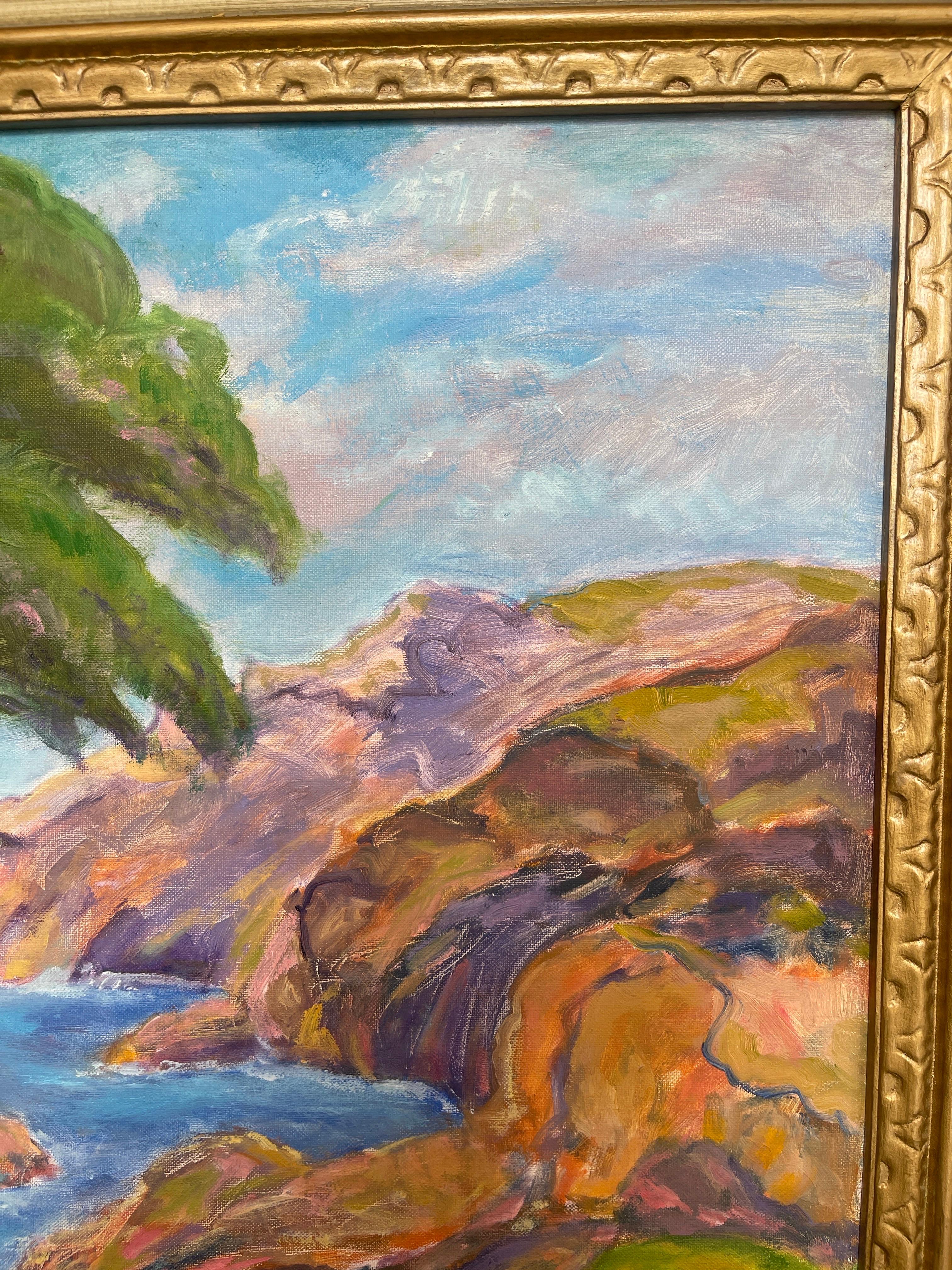 Englisch Öl auf leinwand Riviera Küste von Alexander Beattie (1919-1999) (Moderne) im Angebot
