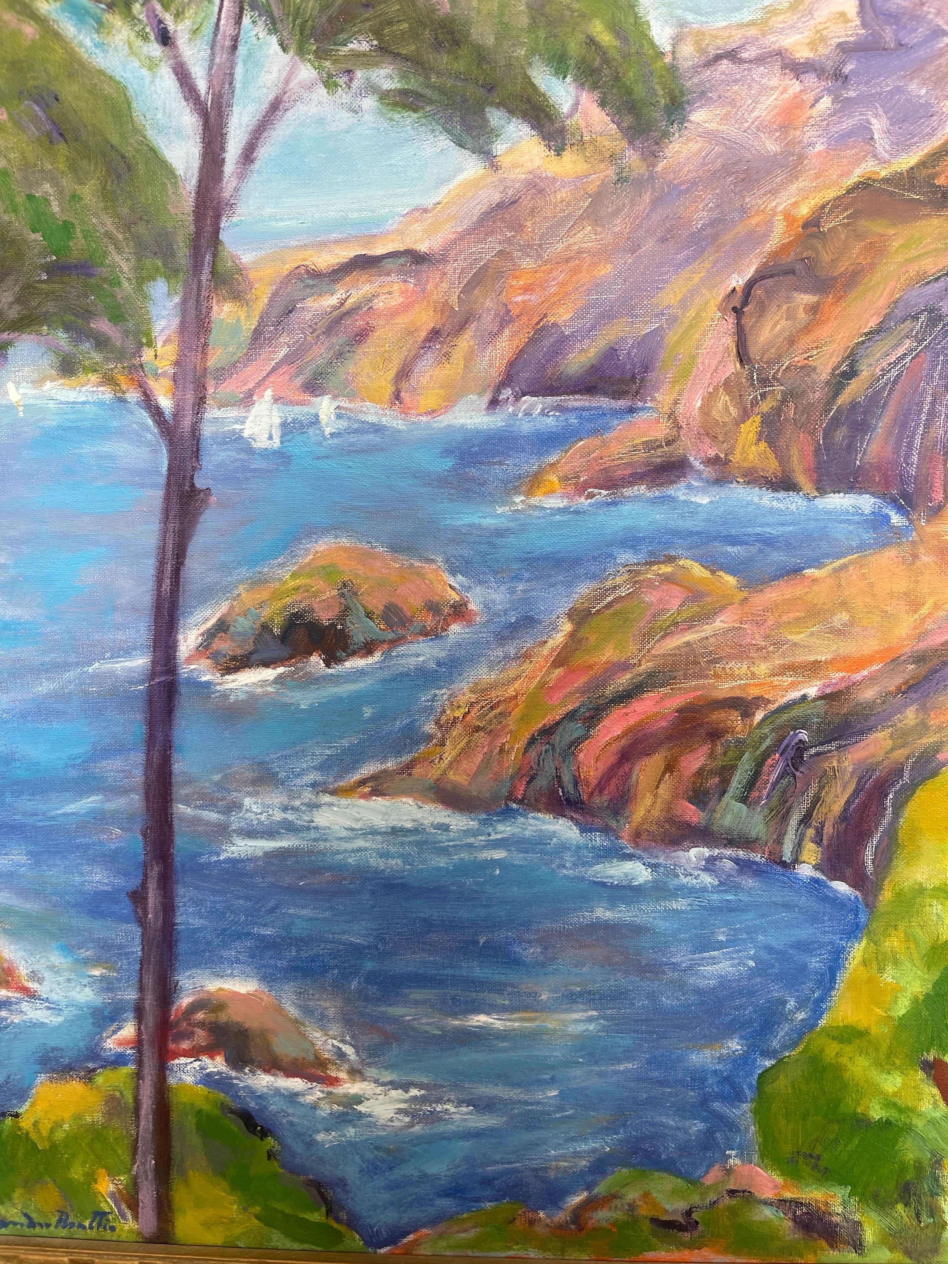 Englisch Öl auf leinwand Riviera Küste von Alexander Beattie (1919-1999) (Britisch) im Angebot