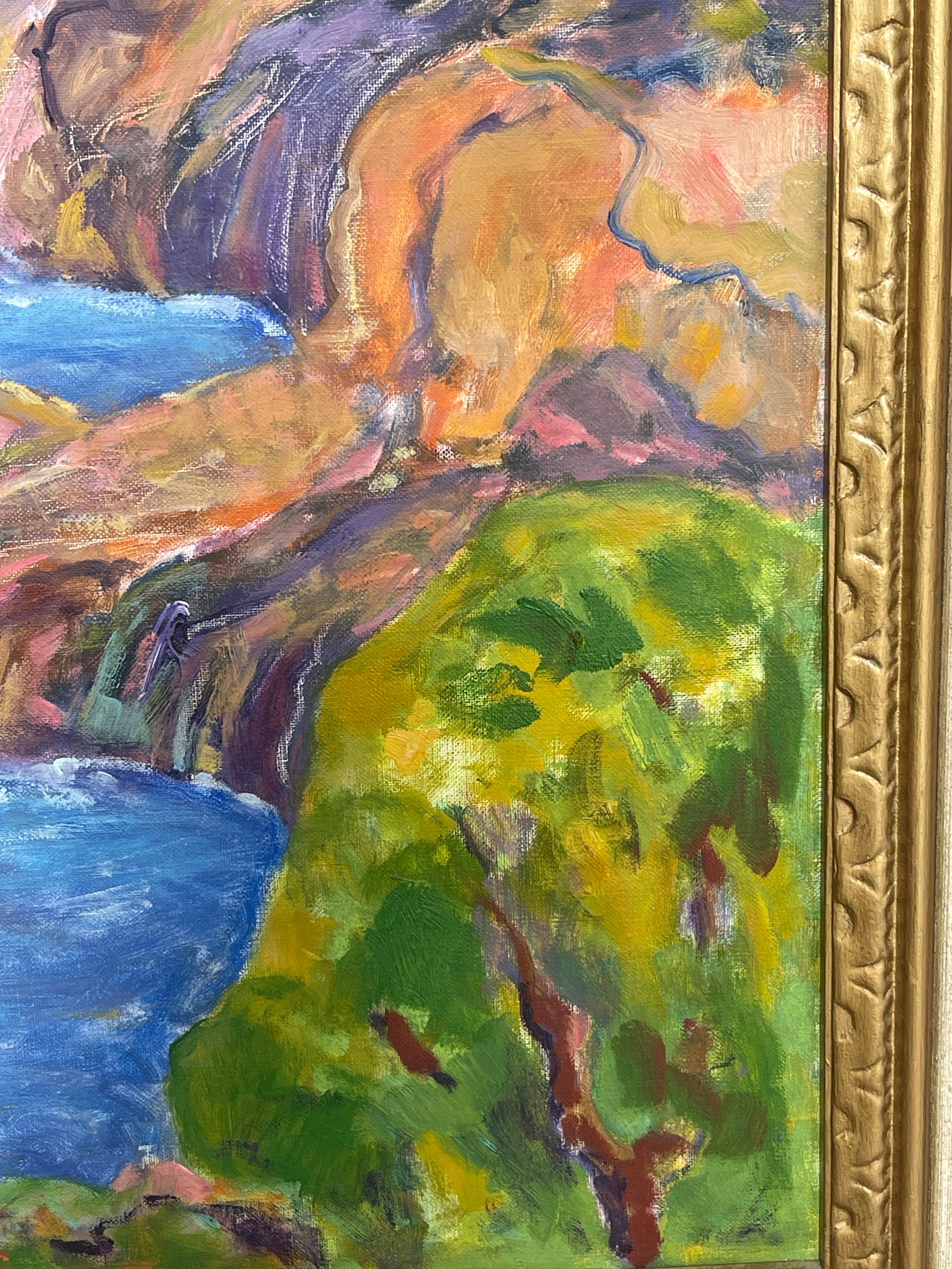 Englisch Öl auf leinwand Riviera Küste von Alexander Beattie (1919-1999) (Leinwand) im Angebot