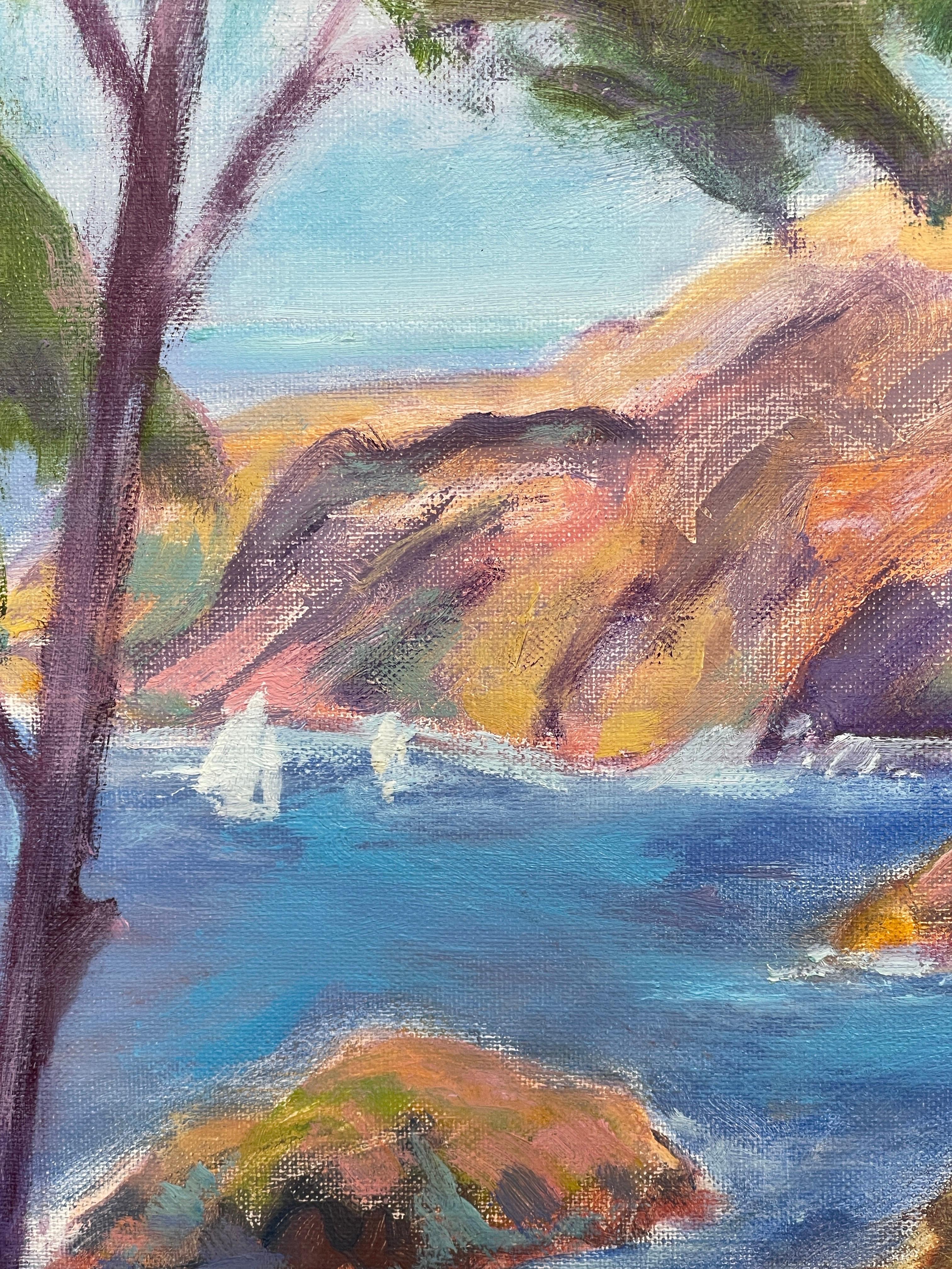 Englisch Öl auf leinwand Riviera Küste von Alexander Beattie (1919-1999) im Angebot 1