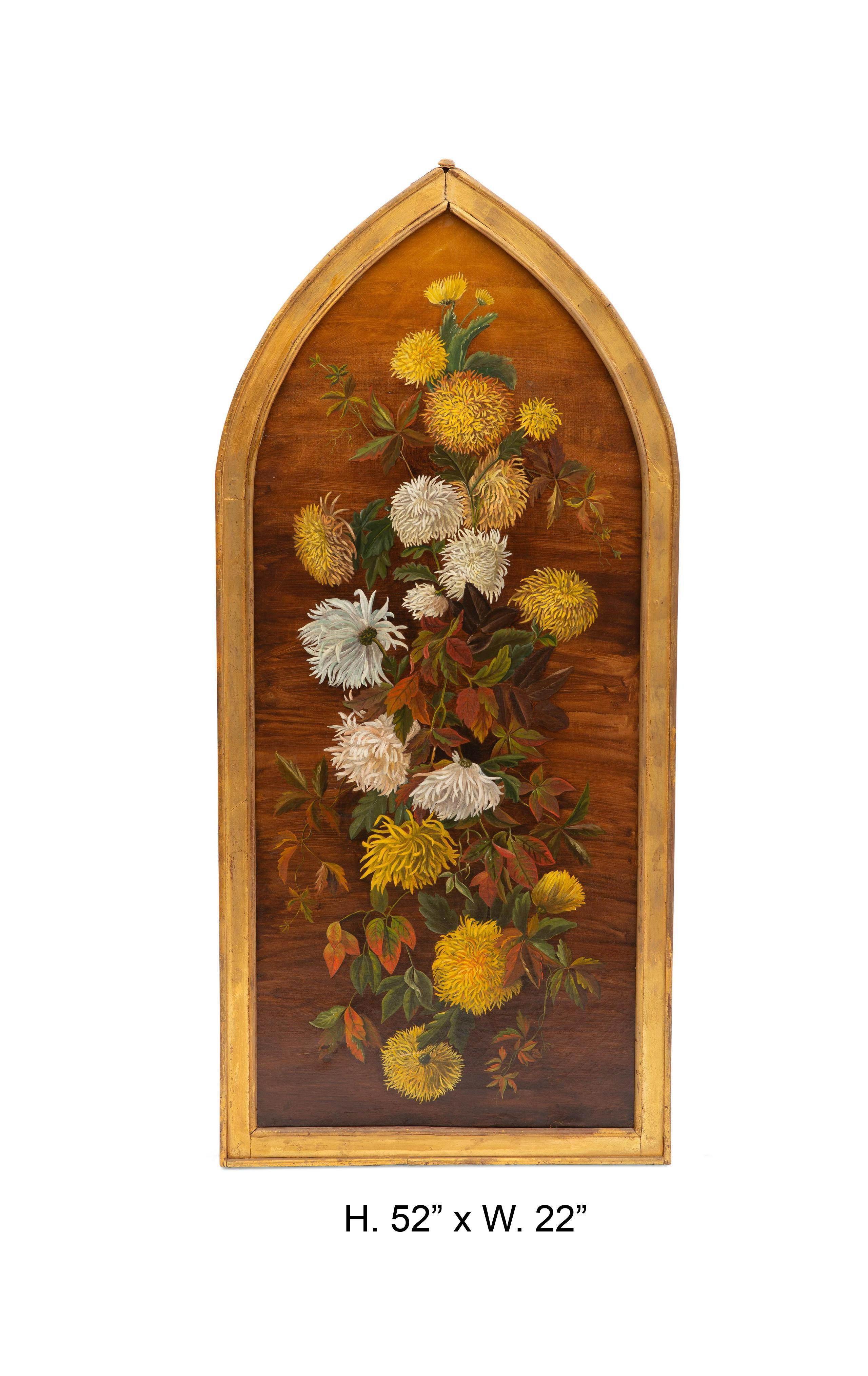 Attractive late 19th century English oil on canvas still life of chrysanthemums in unique giltwood frame
Meticulous attention given to detail
 
Another similarly framed still life on our Store Front (LU1970318169962).