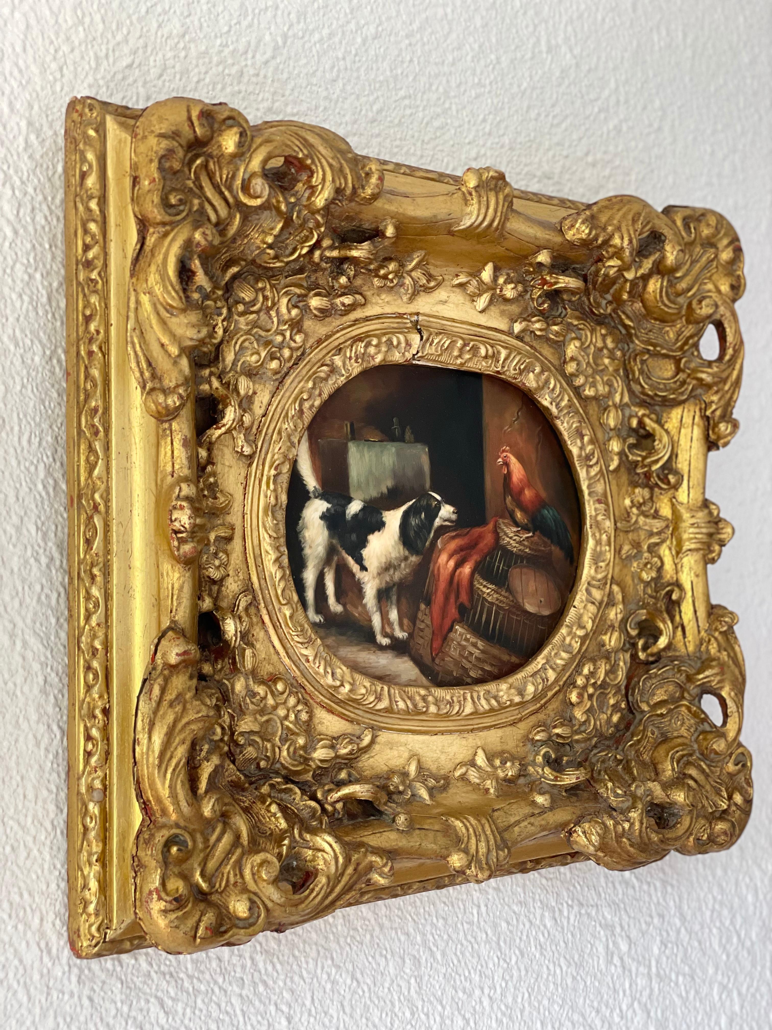 English Oil on Wood Small Painting, circa 1850 In Good Condition In Sofia, BG