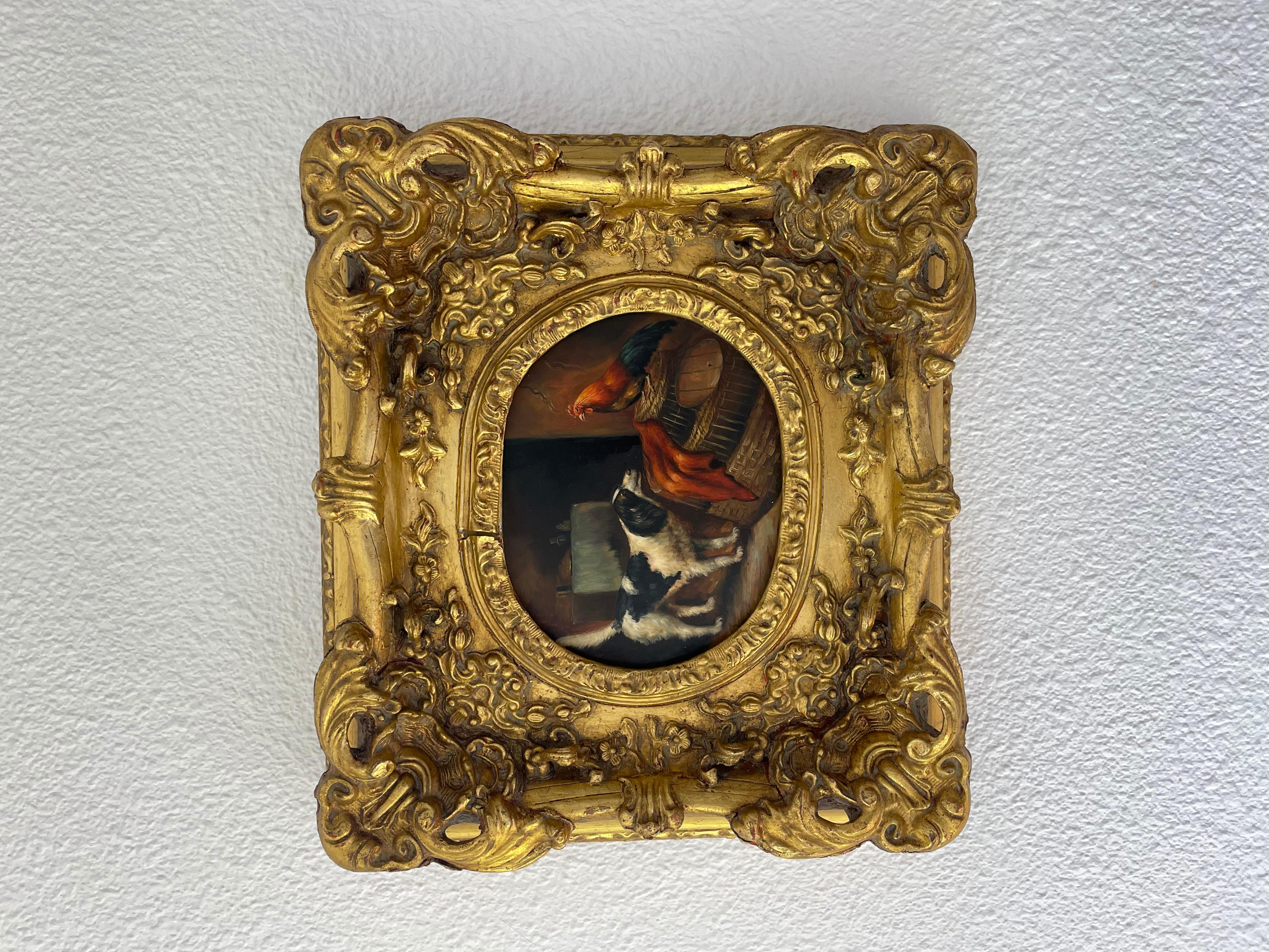 Mid-19th Century English Oil on Wood Small Painting, circa 1850