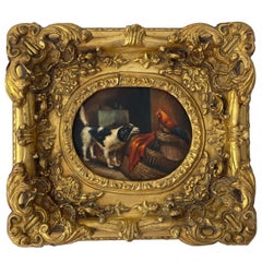 English Oil on Wood Small Painting, circa 1850