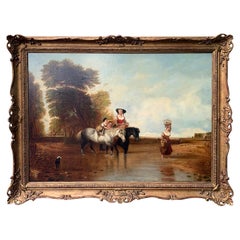 English Oil Painting after Augustus Callcott's Original "Returning From Market"