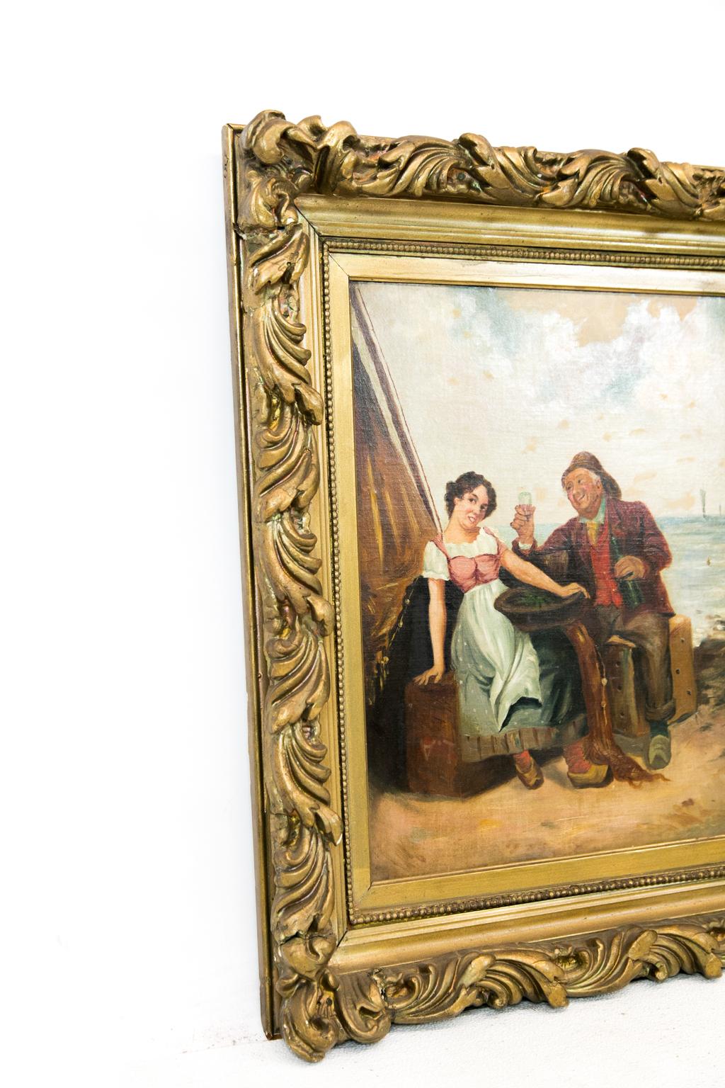 Peinture à l'huile anglaise sur panneau d'artiste Bon état - En vente à Wilson, NC