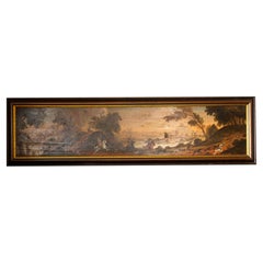 English Oil Painting On Board Of A Fox Hunting Scene