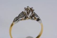 GIA Old European Cut Brown Diamond Platinum/18 Karat Gold Ring of English Origin