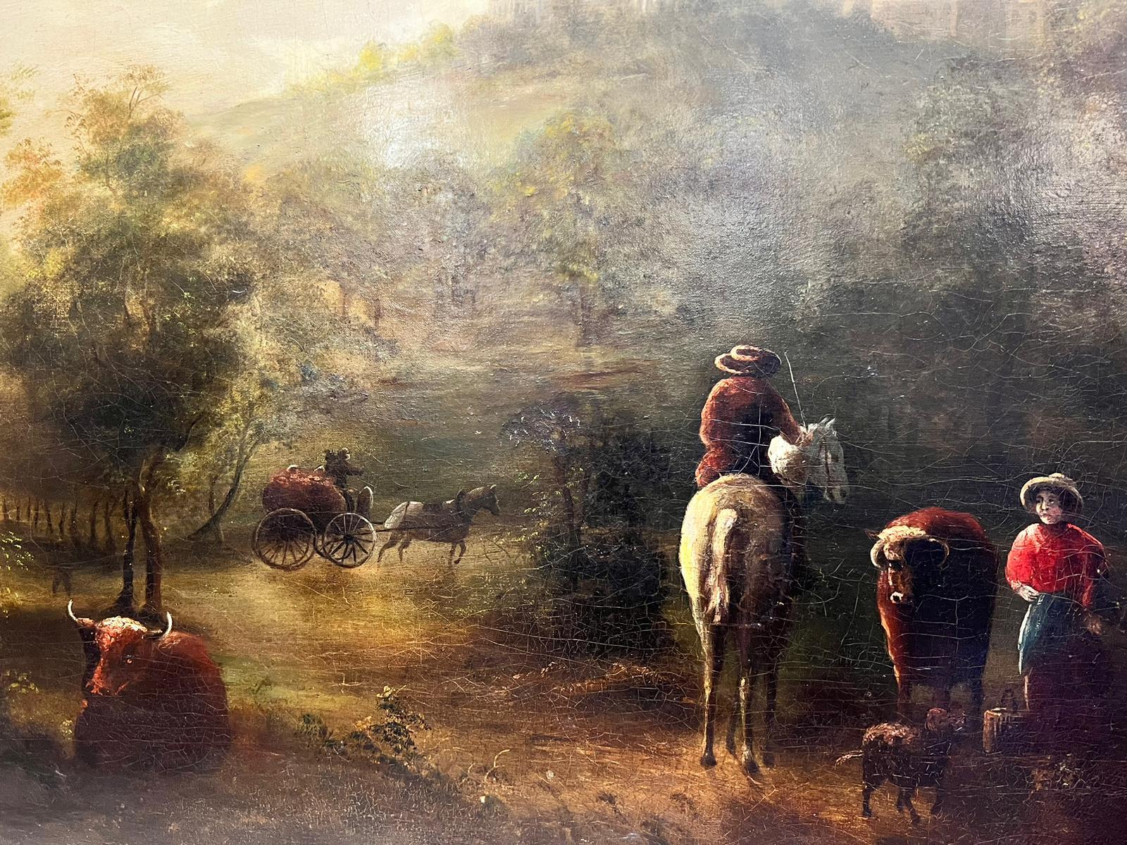 The Classical Landscape 
English School, 18th century 
oil painting on canvas, unframed
canvas: 34.5 x 36.5 inches
provenance: private collection
condition: very good and sound condition, minor surface abrasions 
