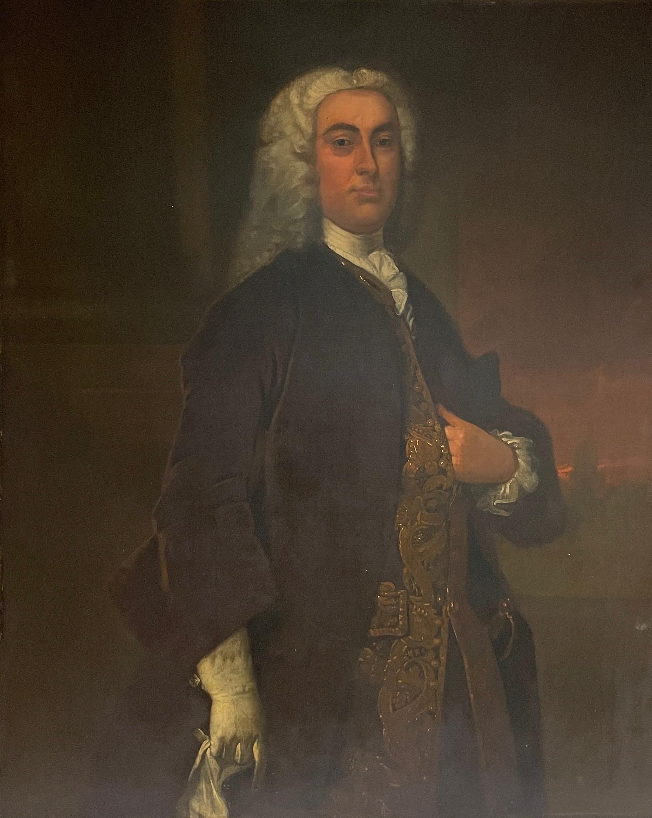 Huge Antique English Aristocratic Portrait of Baronet, Fine Ancestral Portrait