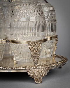 English Old Sheffield Four Bottle Cruet Set, circa 1820