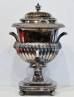 English Old Sheffield Large Silver on Copper Regency Tea Urn, 1820s