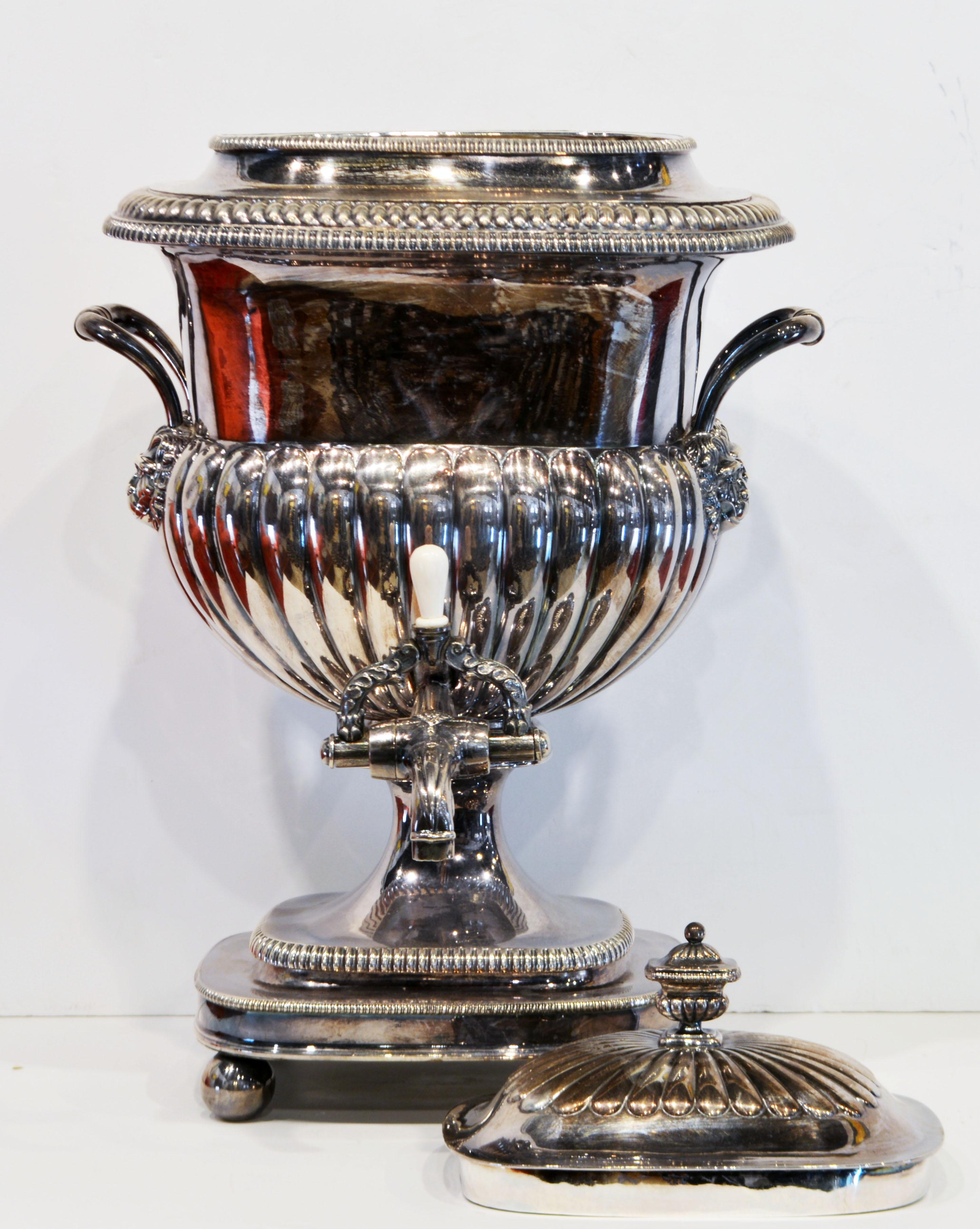 English Old Sheffield Large Silver on Copper Regency Tea Urn, 1820s 2