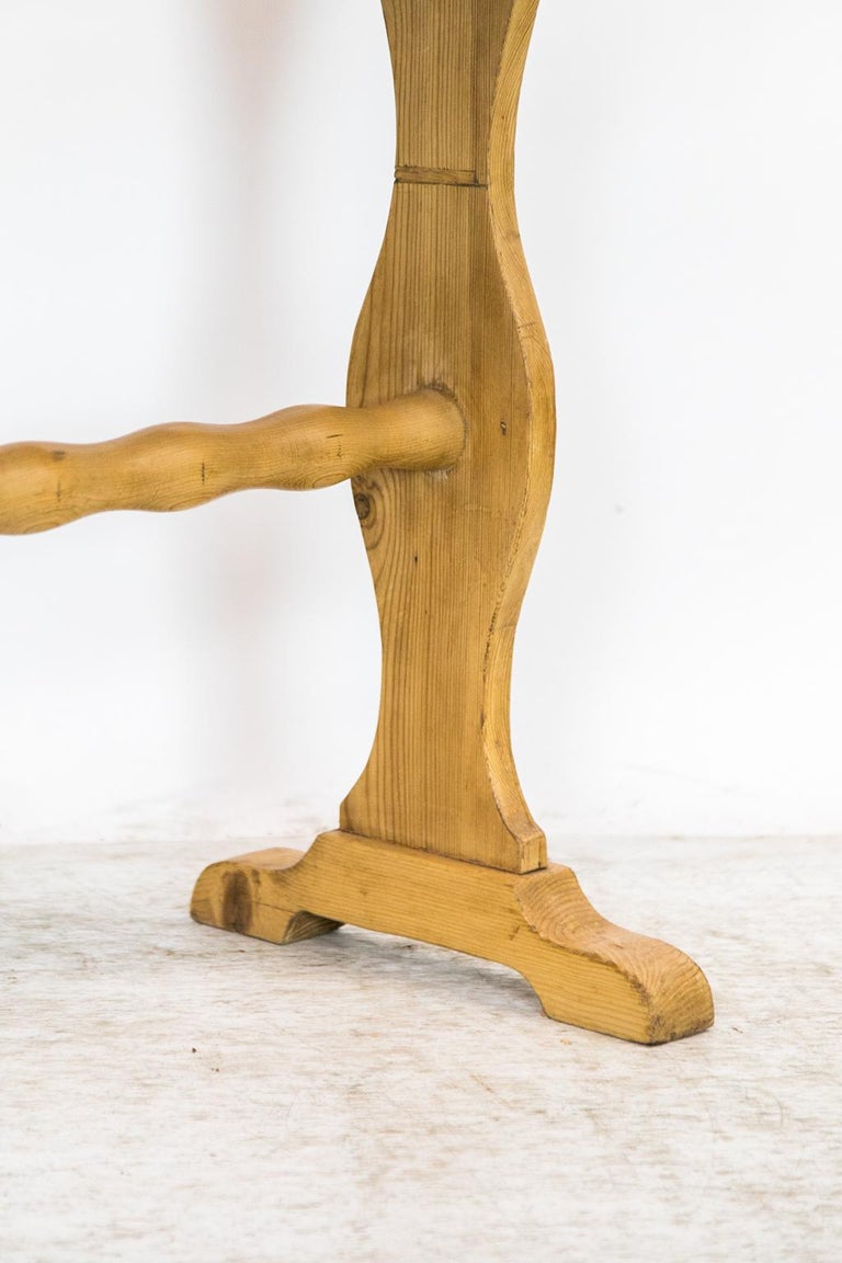 English One Drawer Stretcher Pine Table For Sale at 1stDibs