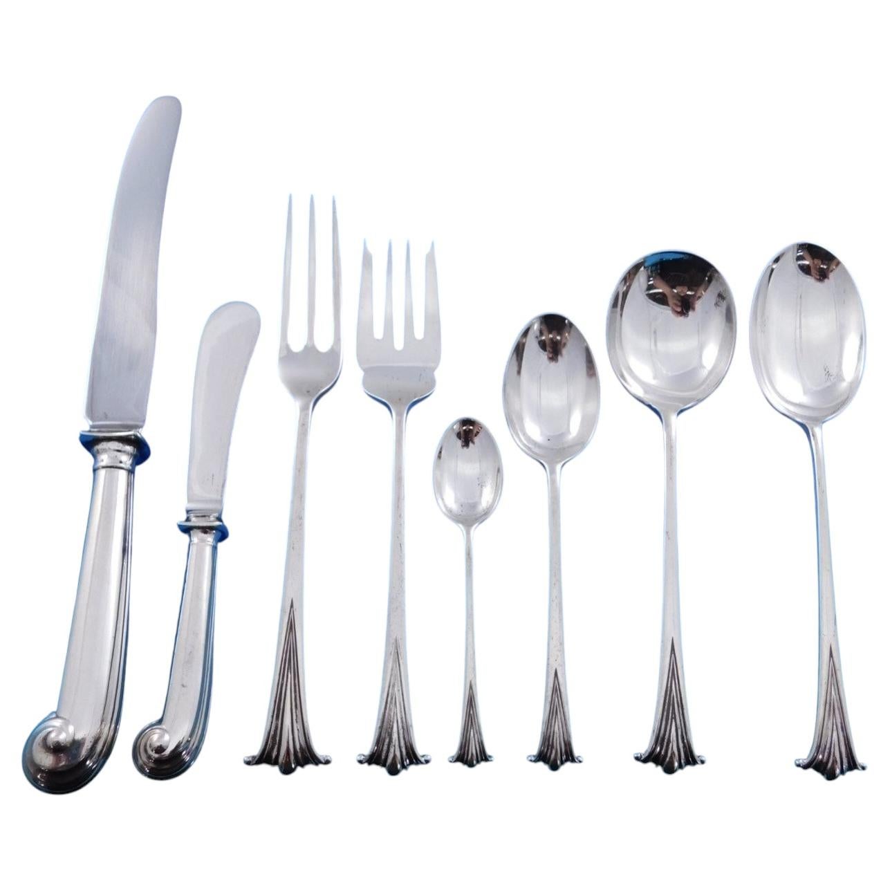 Pre-owned Worcester Silver 1 English Onslow By Worcester Sterling Silver Dinner Flatware Set Service 64 Pcs