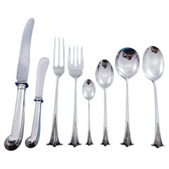 Englisches Onslow by Worcester, 64-teiliges Tafelbesteck aus Sterlingsilber