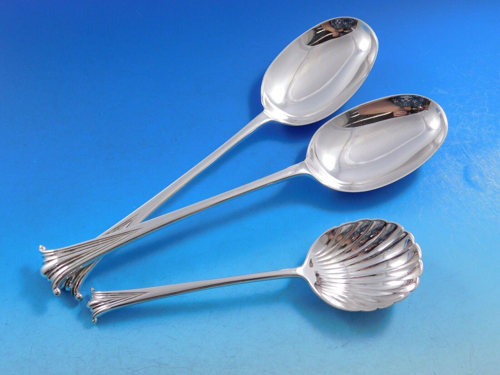 20th Century English Onslow by Worcester Sterling Silver Flatware Set for 12 Service 58 pcs