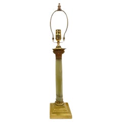 Antique English Onyx Table Lamp