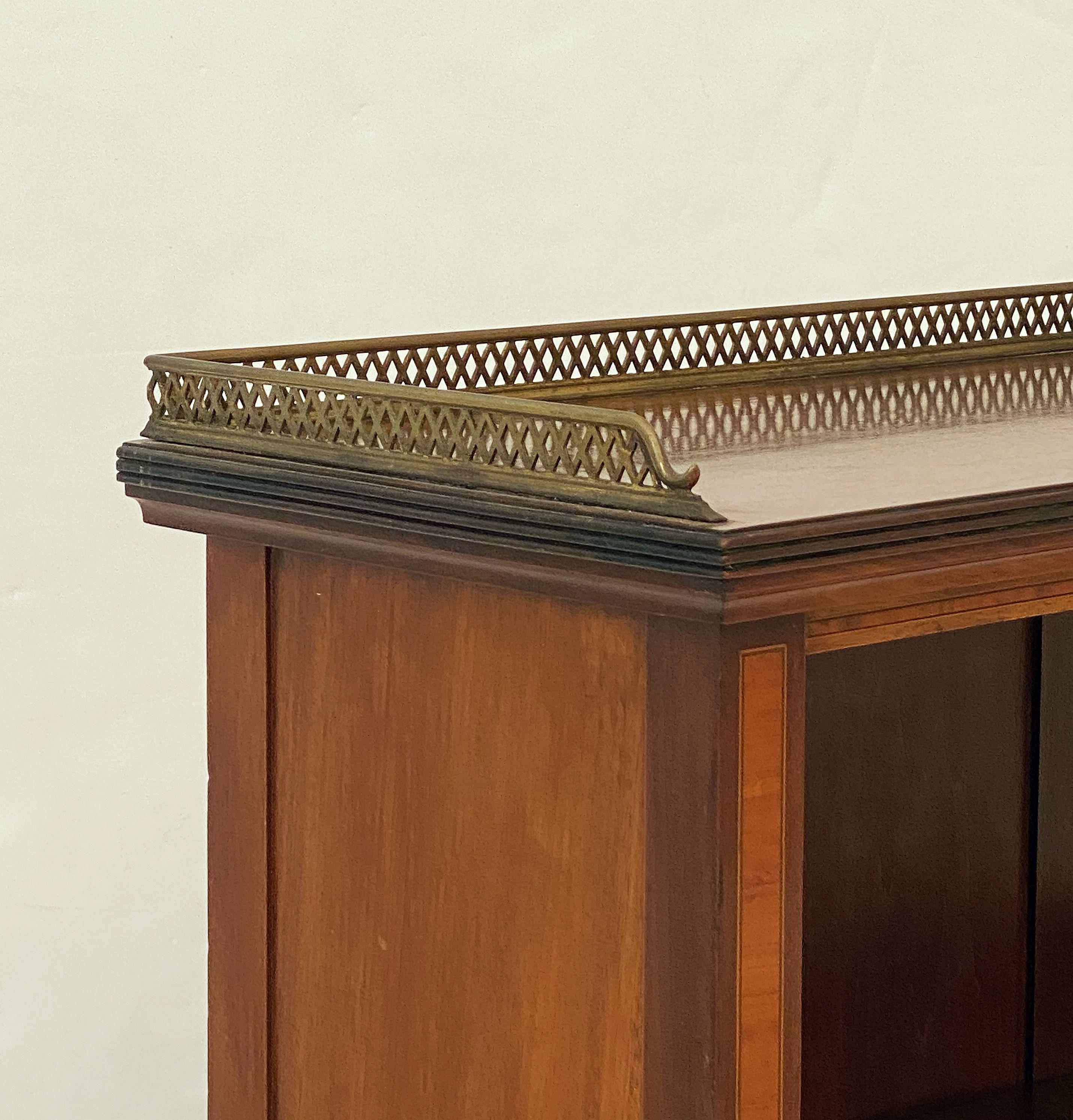 English Open Bookcase of Inlaid Mahogany from the Edwardian Period 4