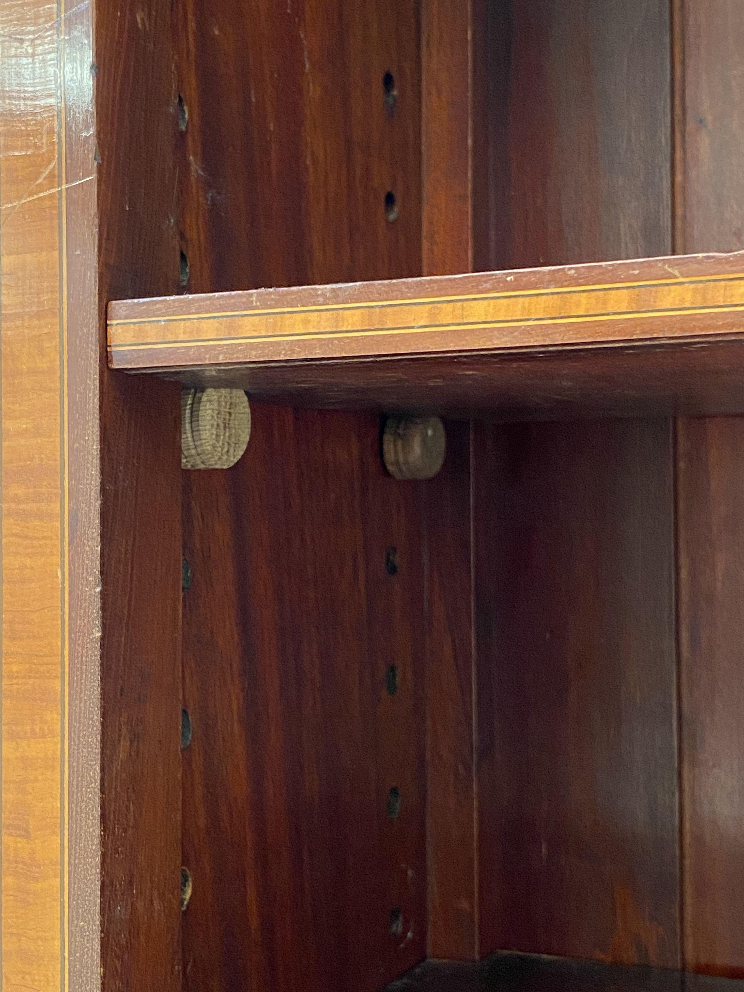 English Open Bookcase of Inlaid Mahogany from the Edwardian Period 9