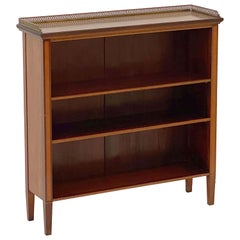 English Open Bookcase of Inlaid Mahogany from the Edwardian Period