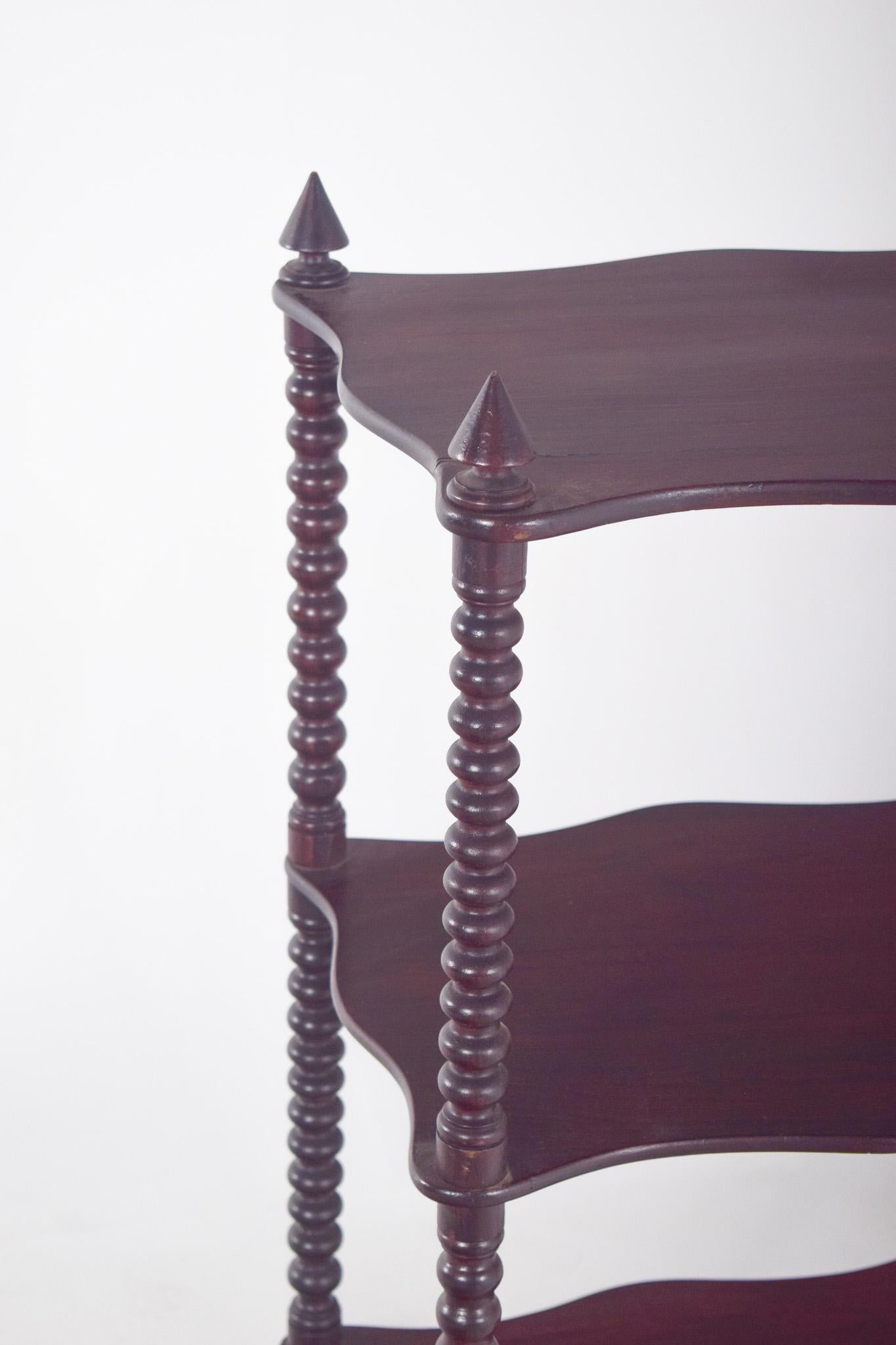 Modern English Open Bookcase with Columns For Sale