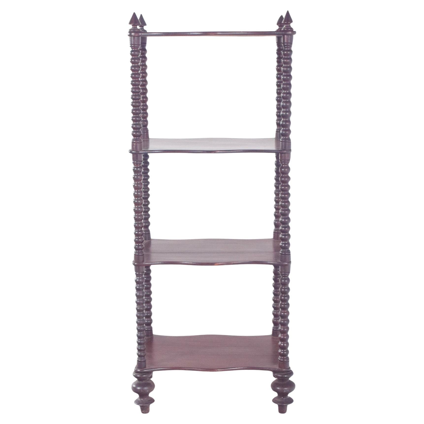 English Open Bookcase with Columns For Sale
