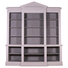 English Open Breakfront Bookcase