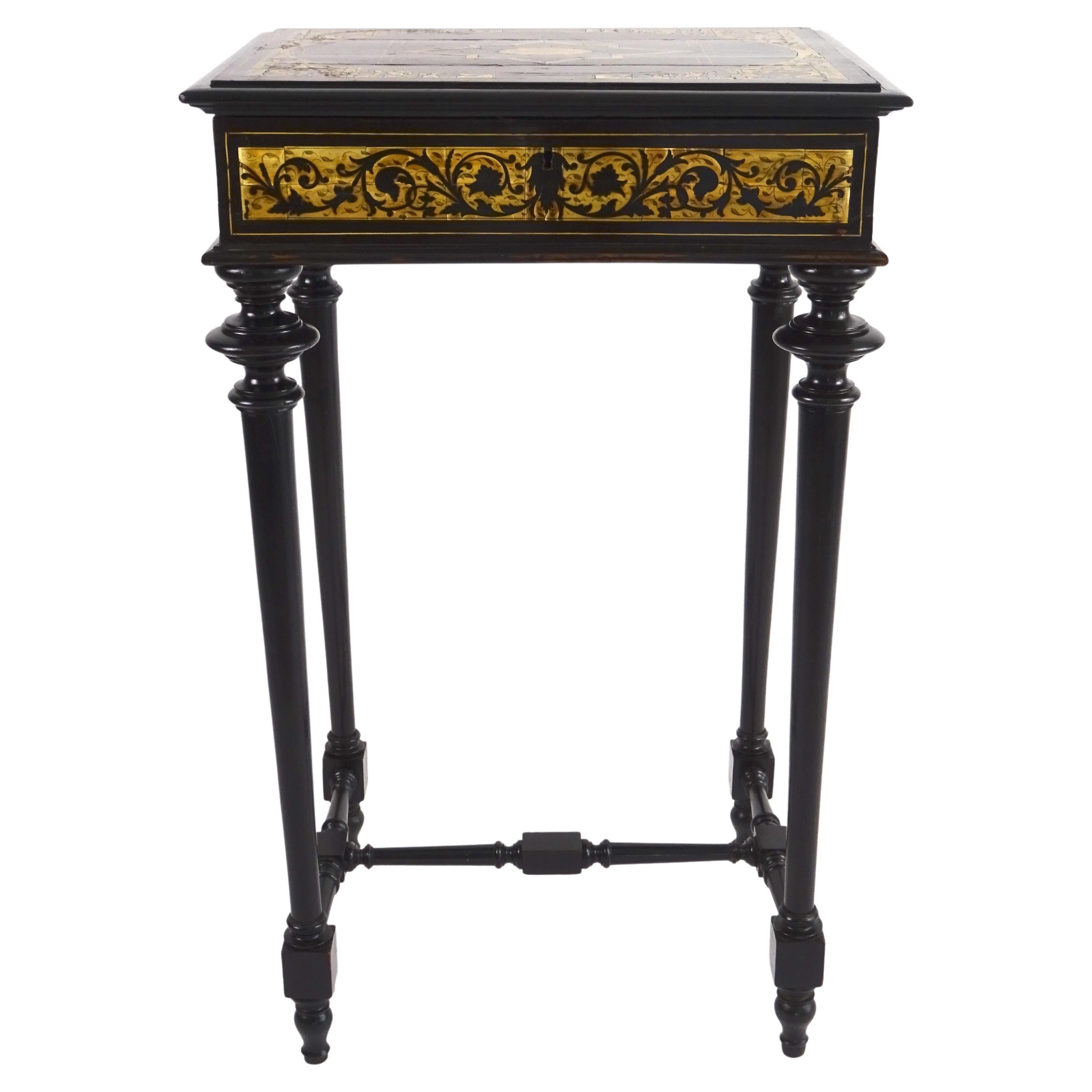 English Openable Work Table, 19th Century