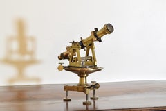 English or French Antique Brass Surveyor's Transit Theodolite, last quarter 19th