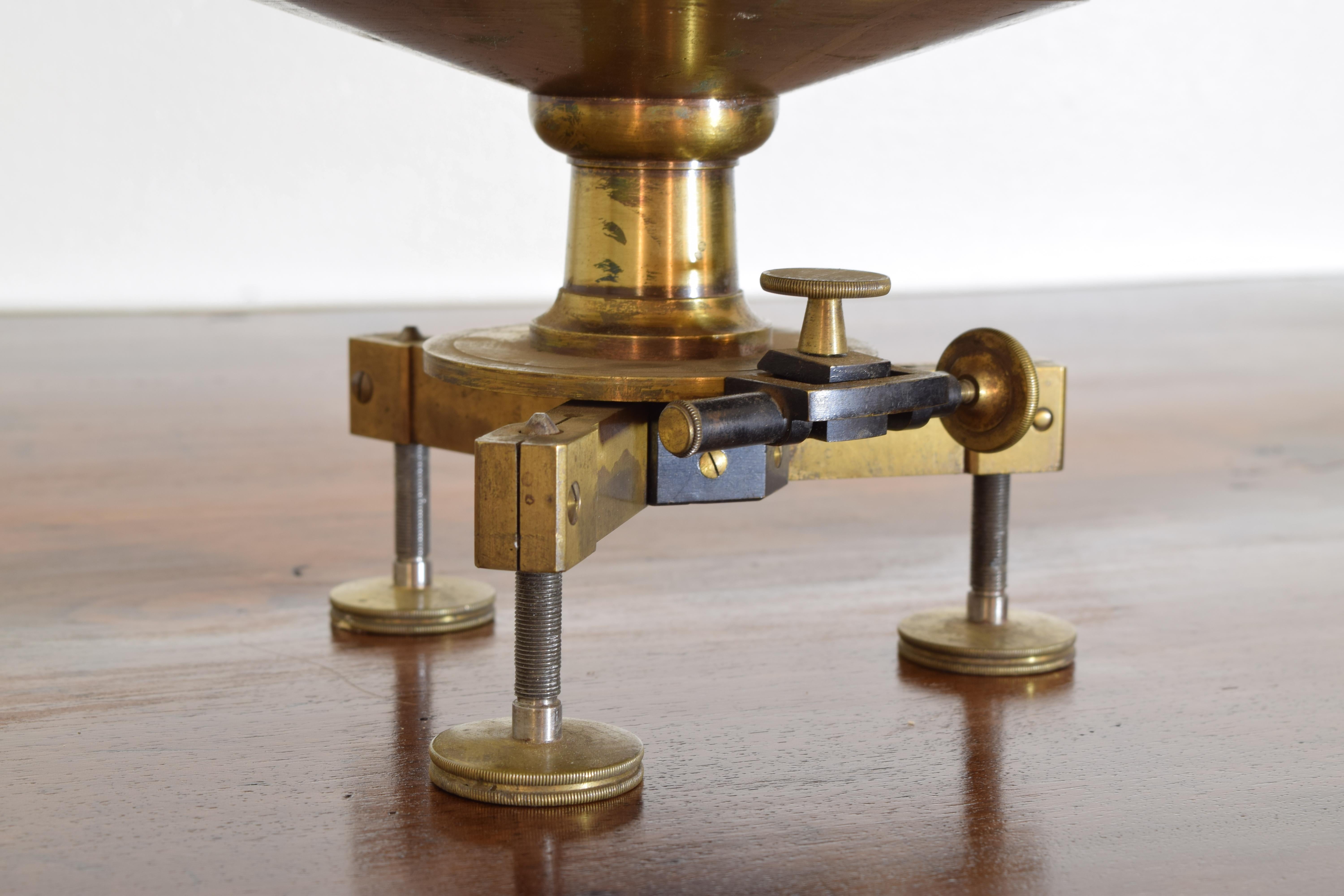 English or French Antique Brass Surveyor's Transit Theodolite, last quarter 19th In Good Condition For Sale In Atlanta, GA