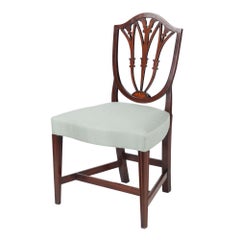 English or Scottish Hepplewhite mahogany shield back side chair, c. 1780