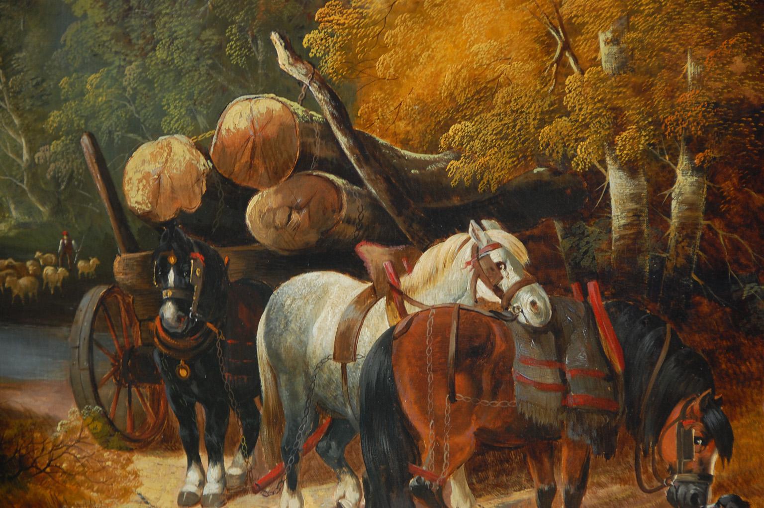 Late 19th Century American Original Oil on Canvas Signed and Dated Searby & Willis, 1874