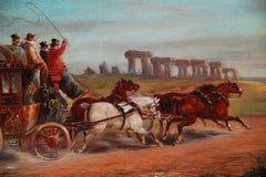 English Original Oil Painting C. Cooper Henderson "Salisbury to London Mail Race