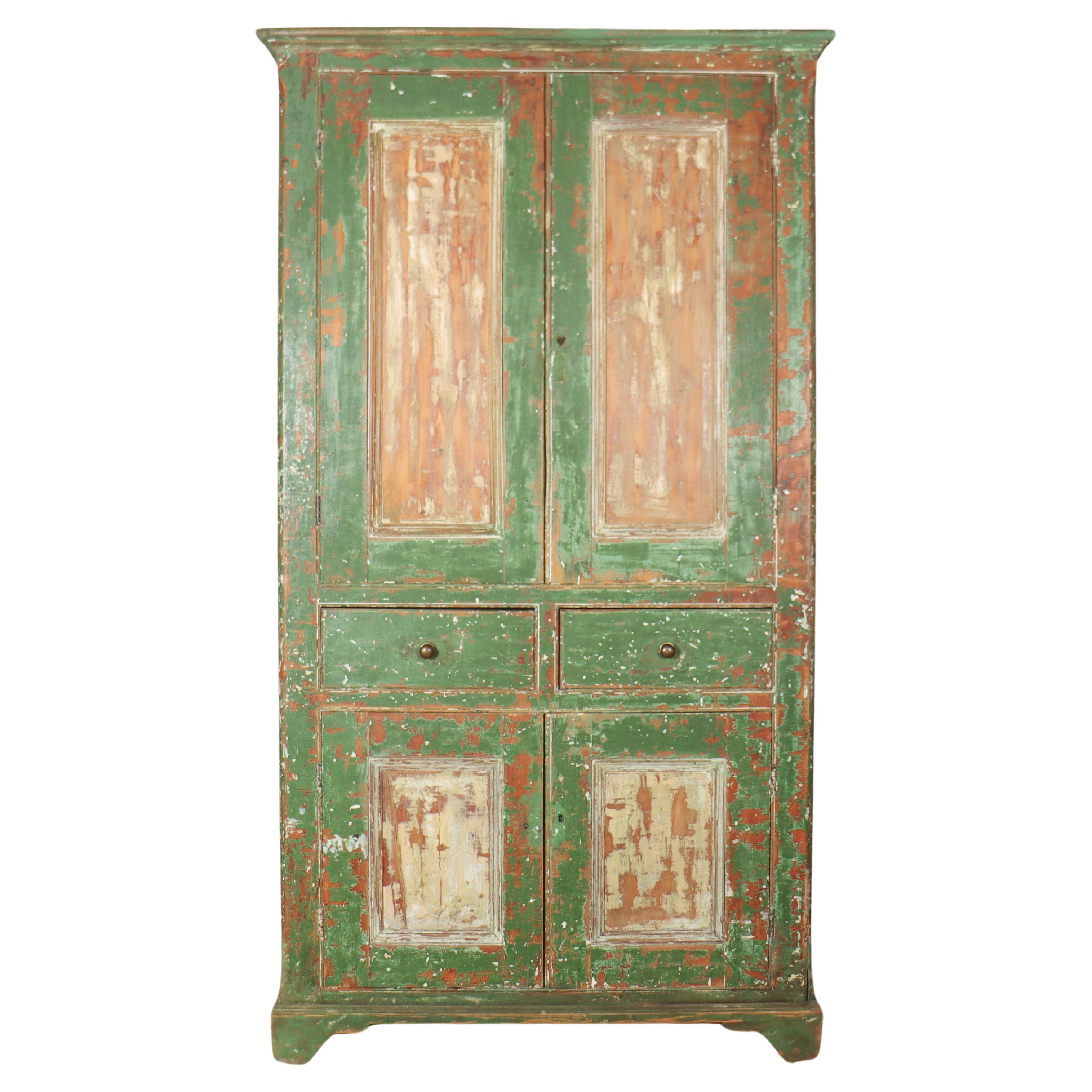 English Original Painted Cupboard For Sale