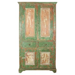 Antique English Original Painted Cupboard