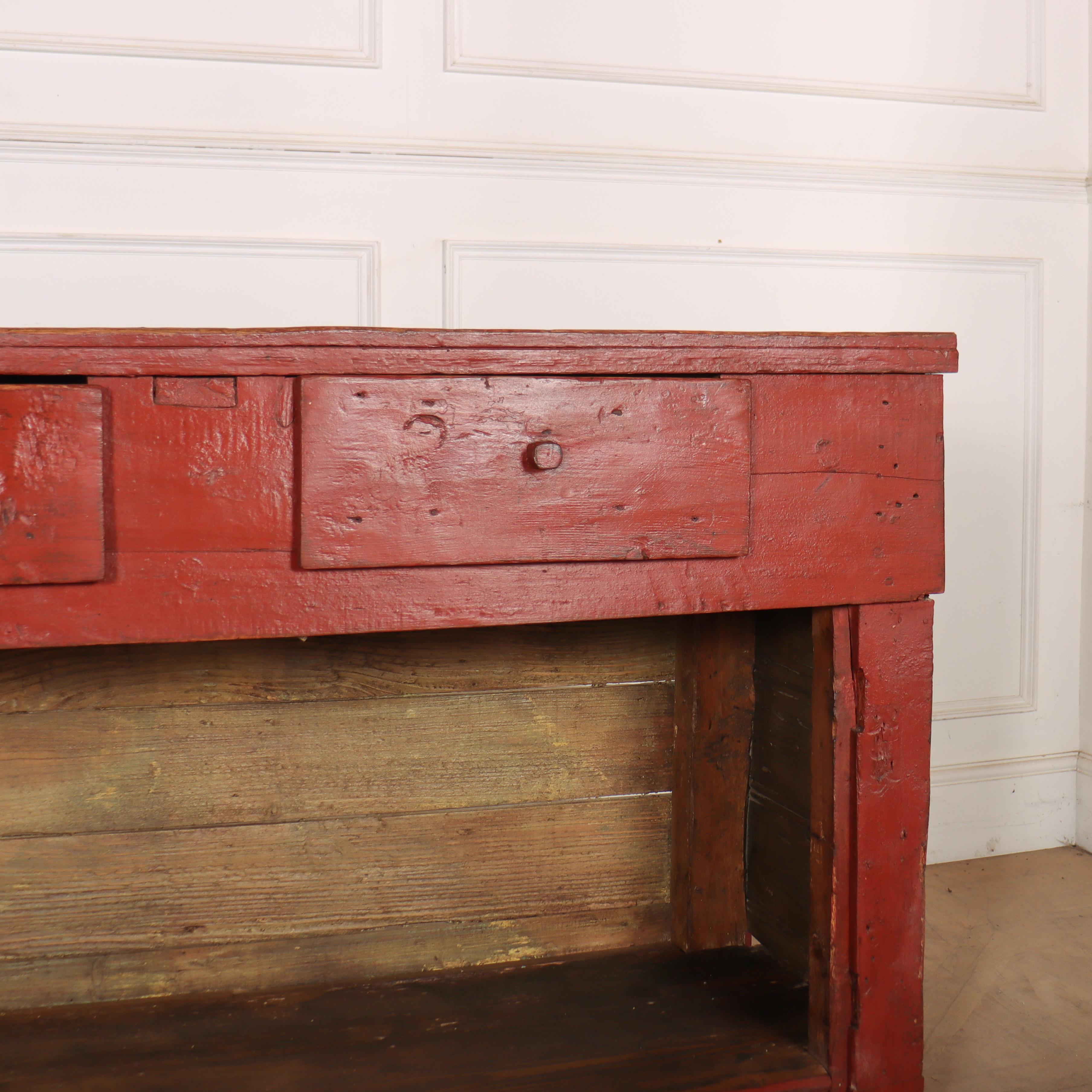 English Original Painted Dresser Base In Good Condition In Leamington Spa, Warwickshire