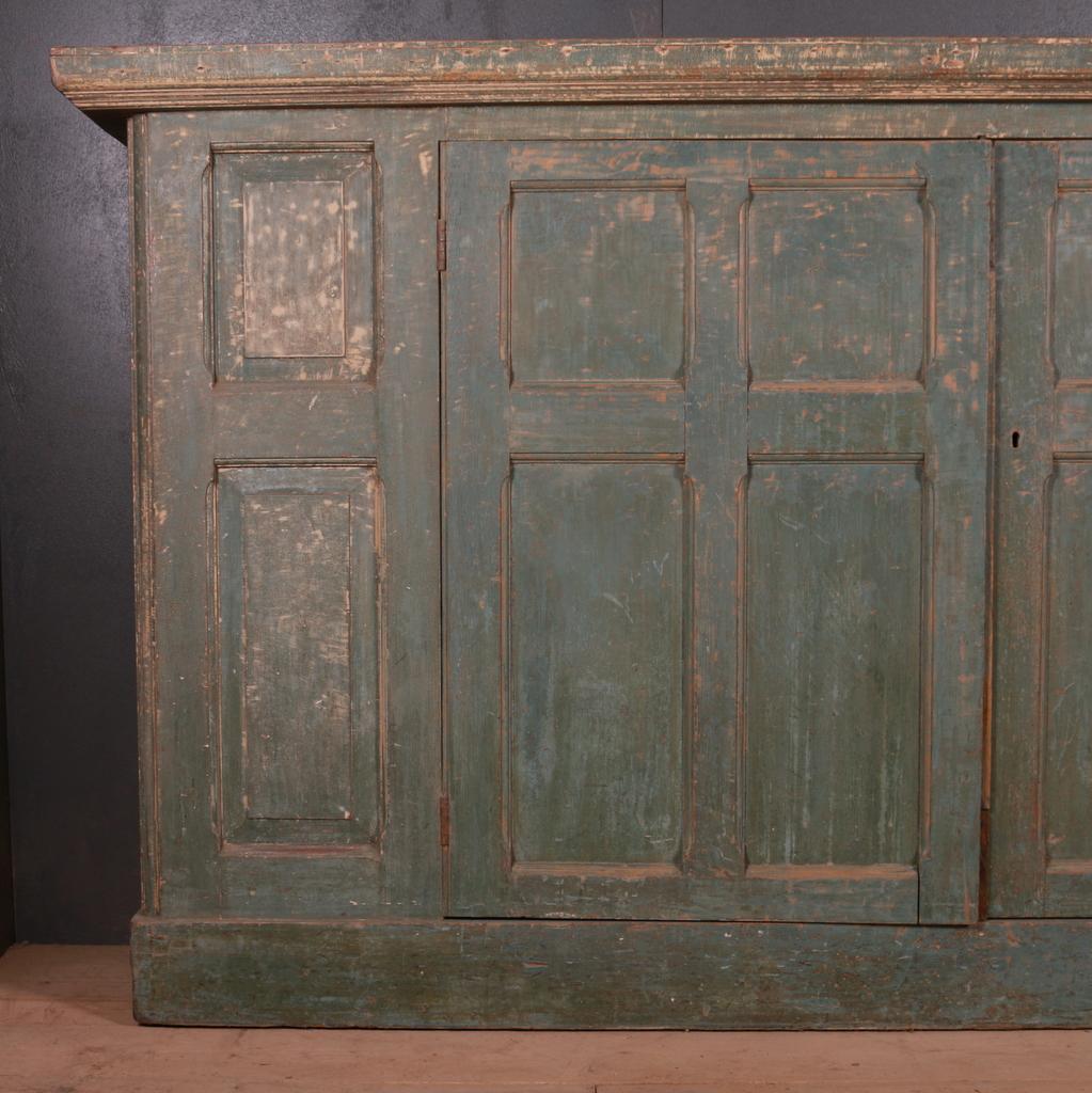George III English Original Painted Housekeepers Cupboard For Sale