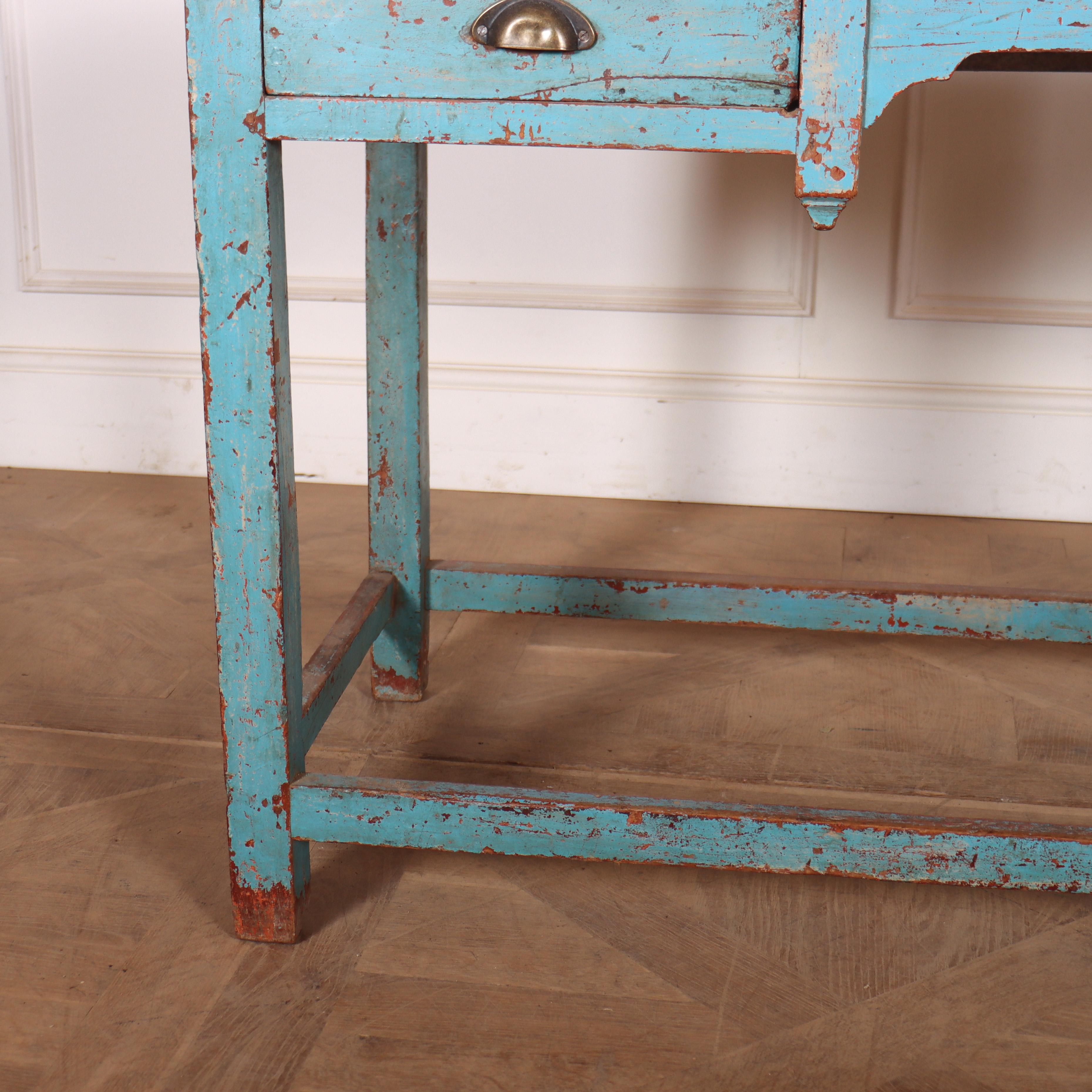 Oak English Original Painted Lamp Table For Sale
