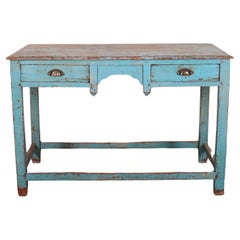 English Original Painted Lamp Table