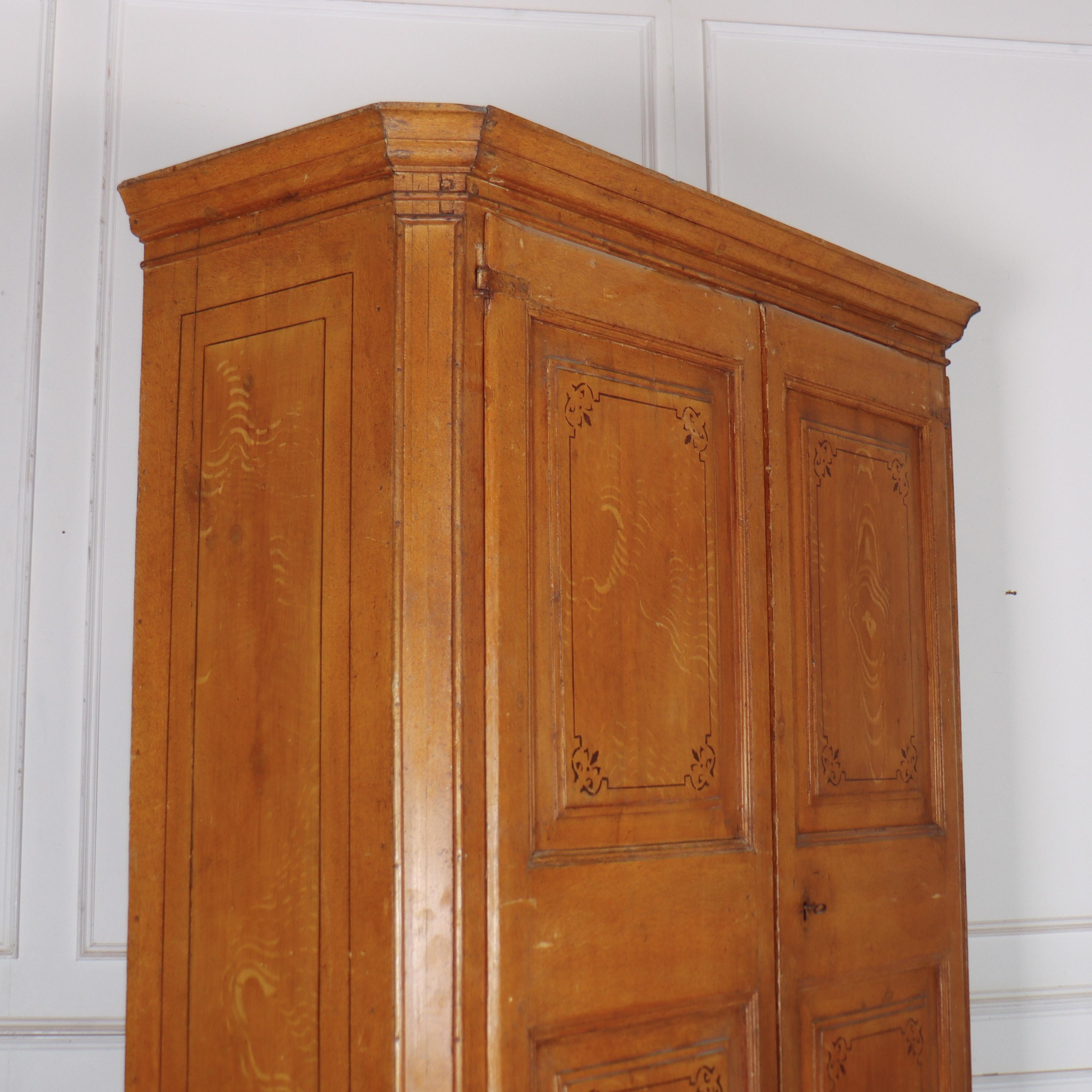 English Original Painted Linen Cupboard For Sale 4