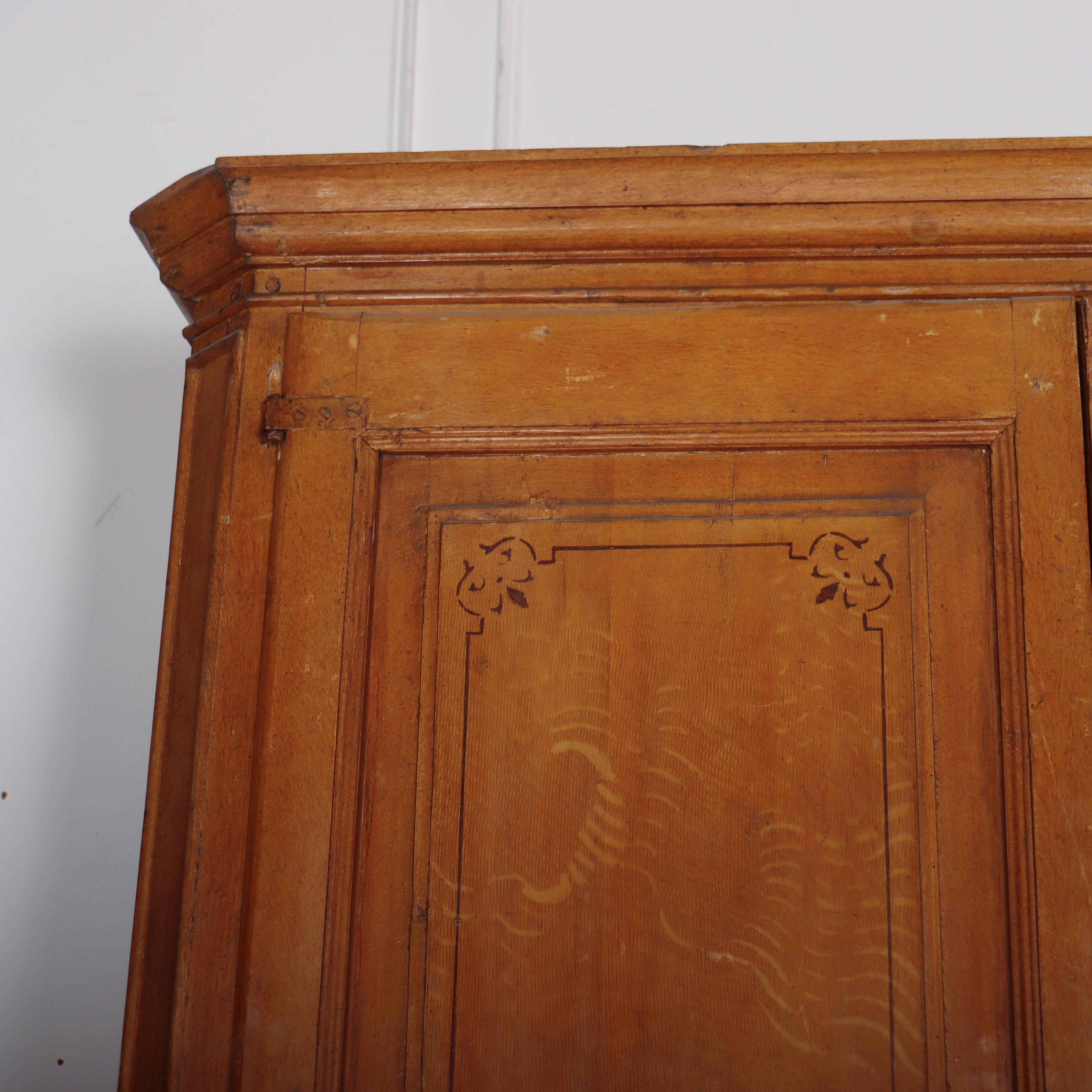 Large 19th century English original painted linen cupboard/ wardrobe. Can be fitted internally with shelves or a hanging rail. 1840. 

Code: 9129

Dimensions:
W: 51.5